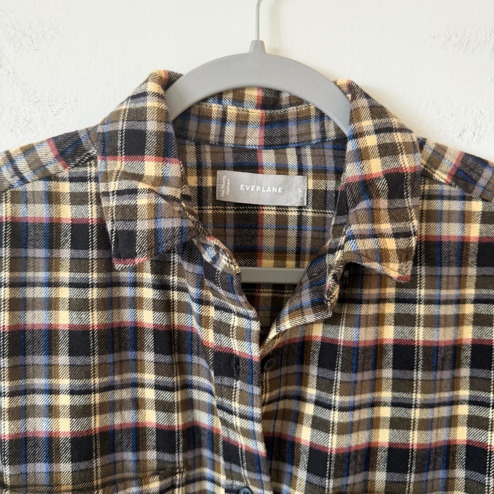 Everlane Women's Boxy Beech Plaid Flannel‎ Shirt Size S Button Relaxed Reg $98 - Picture 6 of 15